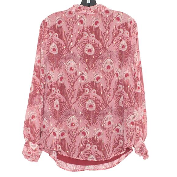 Talbots Top Boho Fairy Cottage Romantic Feminine Ethereal Classic Peacock Medium - Picture 2 of 6